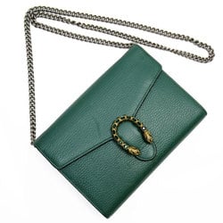 GUCCI Wallet Chain Shoulder Bag Dionysus Leather Green Women's 401231 w0673a