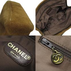 CHANEL handbag suede brown ladies w0666f