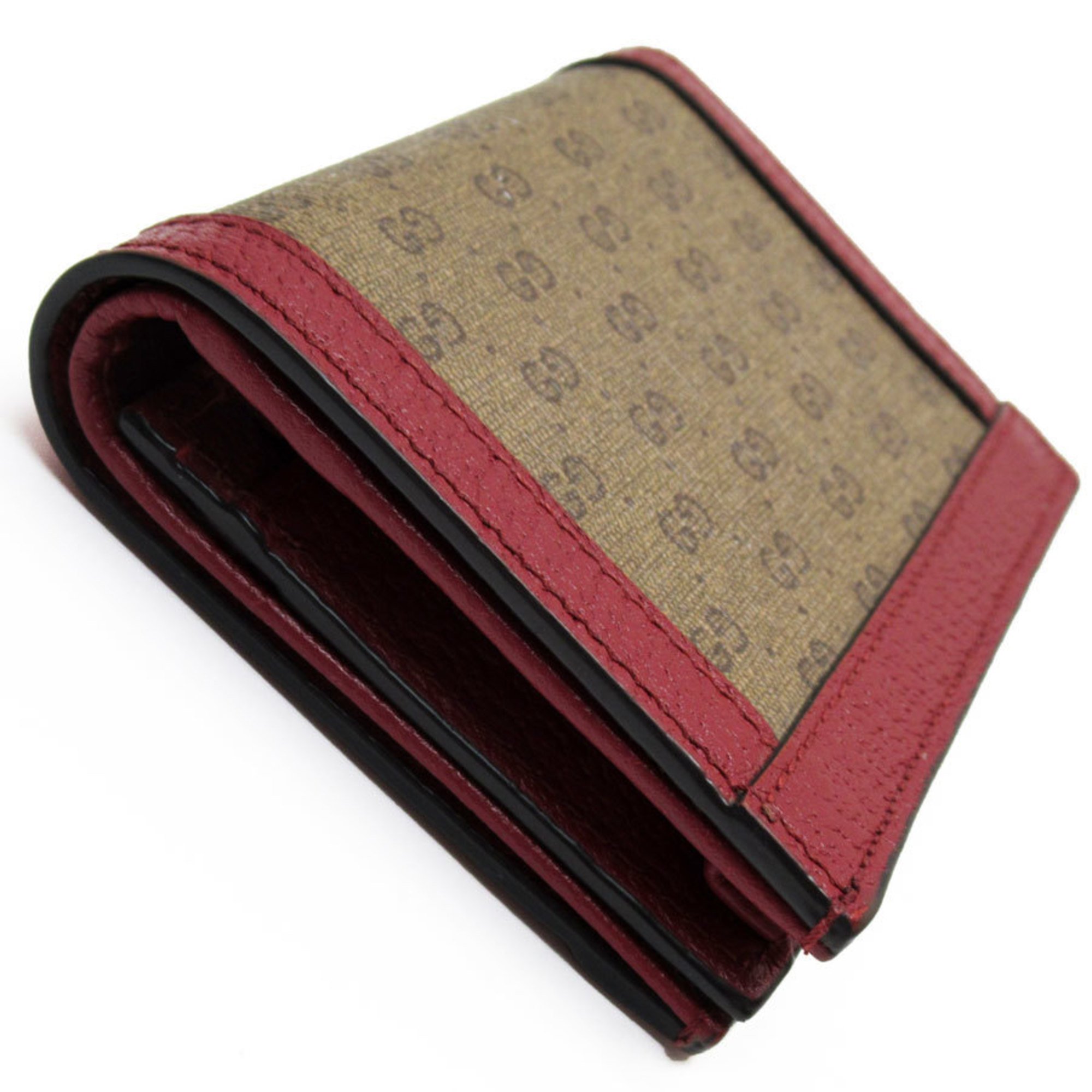 GUCCI Bi-fold wallet x DORAEMON Leather Brown Burgundy Gold Men's Women's 647788 w0679a