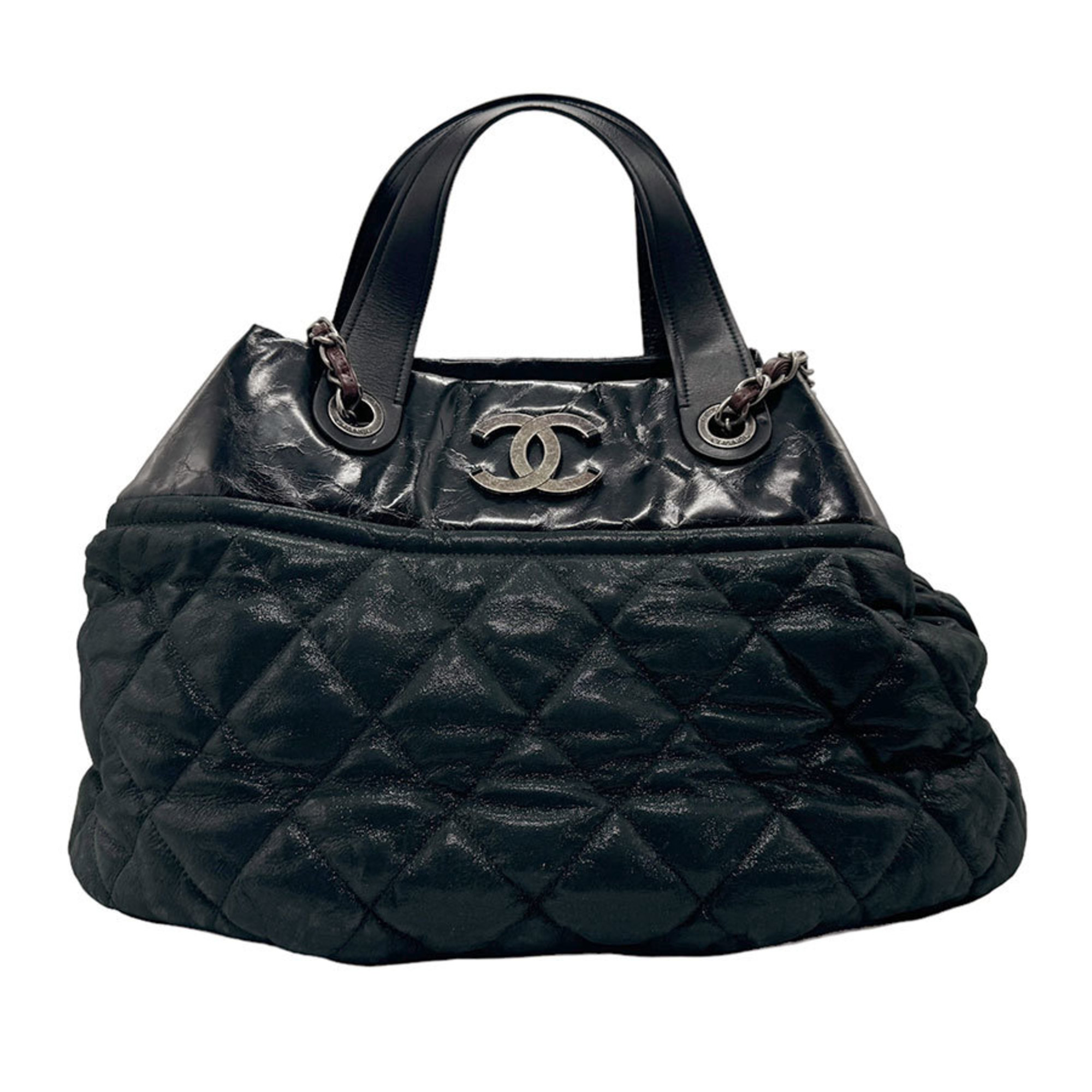 CHANEL Handbag Shoulder Bag In The Mix Leather Black Women's n0305