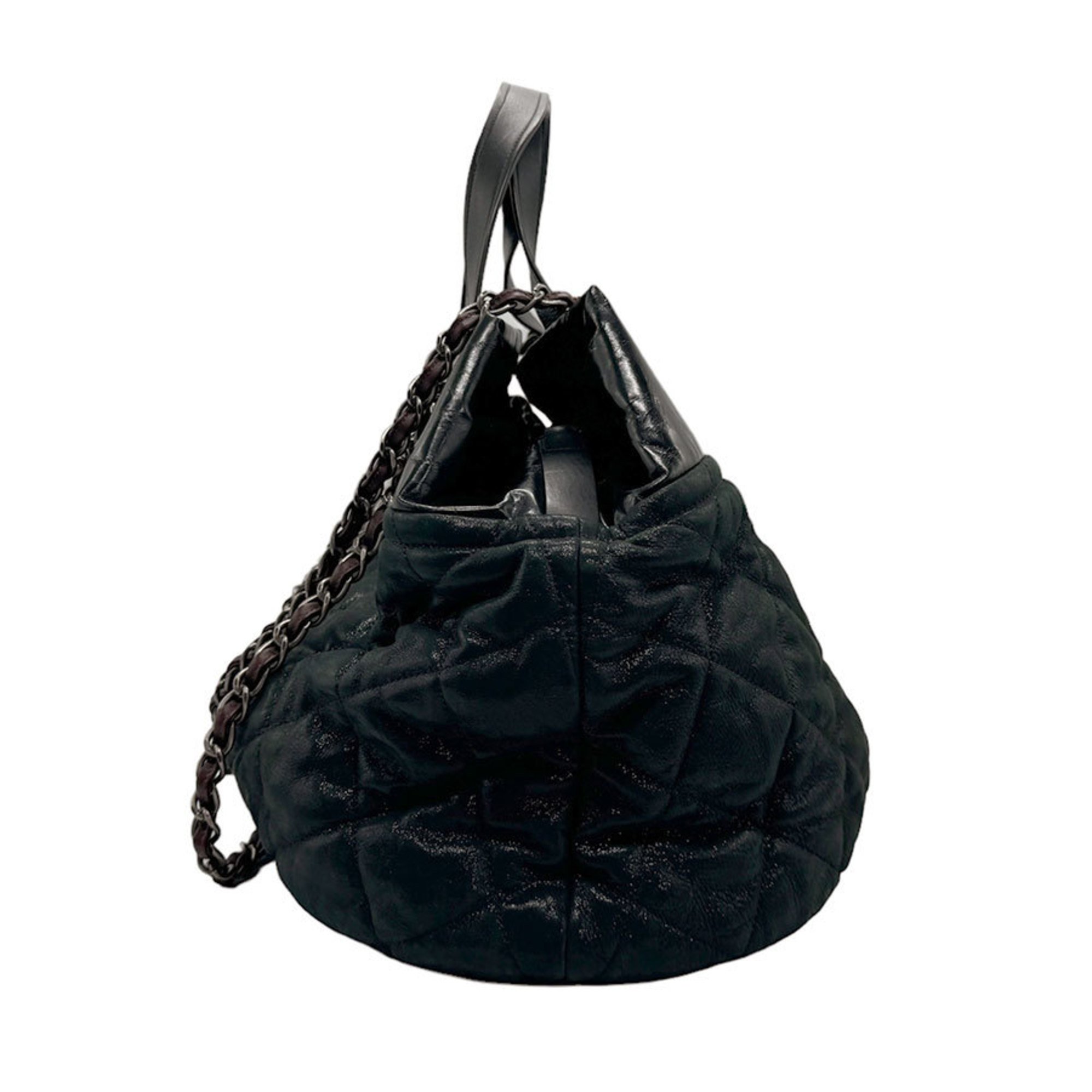 CHANEL Handbag Shoulder Bag In The Mix Leather Black Women's n0305