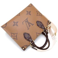 LOUIS VUITTON Louis Vuitton Monogram Reverse On the Go PM M46373 2Way Bag Brown 351637