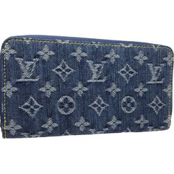 LOUIS VUITTON Louis Vuitton Long Wallet M95341 Zippy Monogram Denim Blue 180694