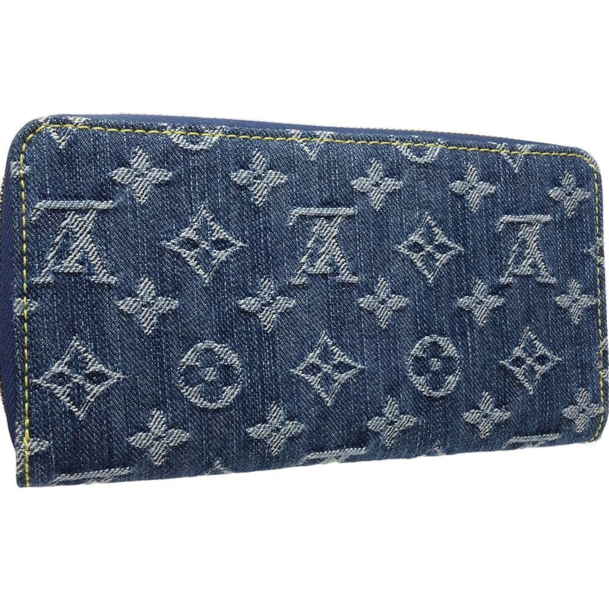 LOUIS VUITTON Louis Vuitton Long Wallet M95341 Zippy Monogram Denim Blue 180694