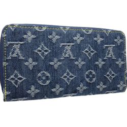 LOUIS VUITTON Louis Vuitton Long Wallet M95341 Zippy Monogram Denim Blue 180694