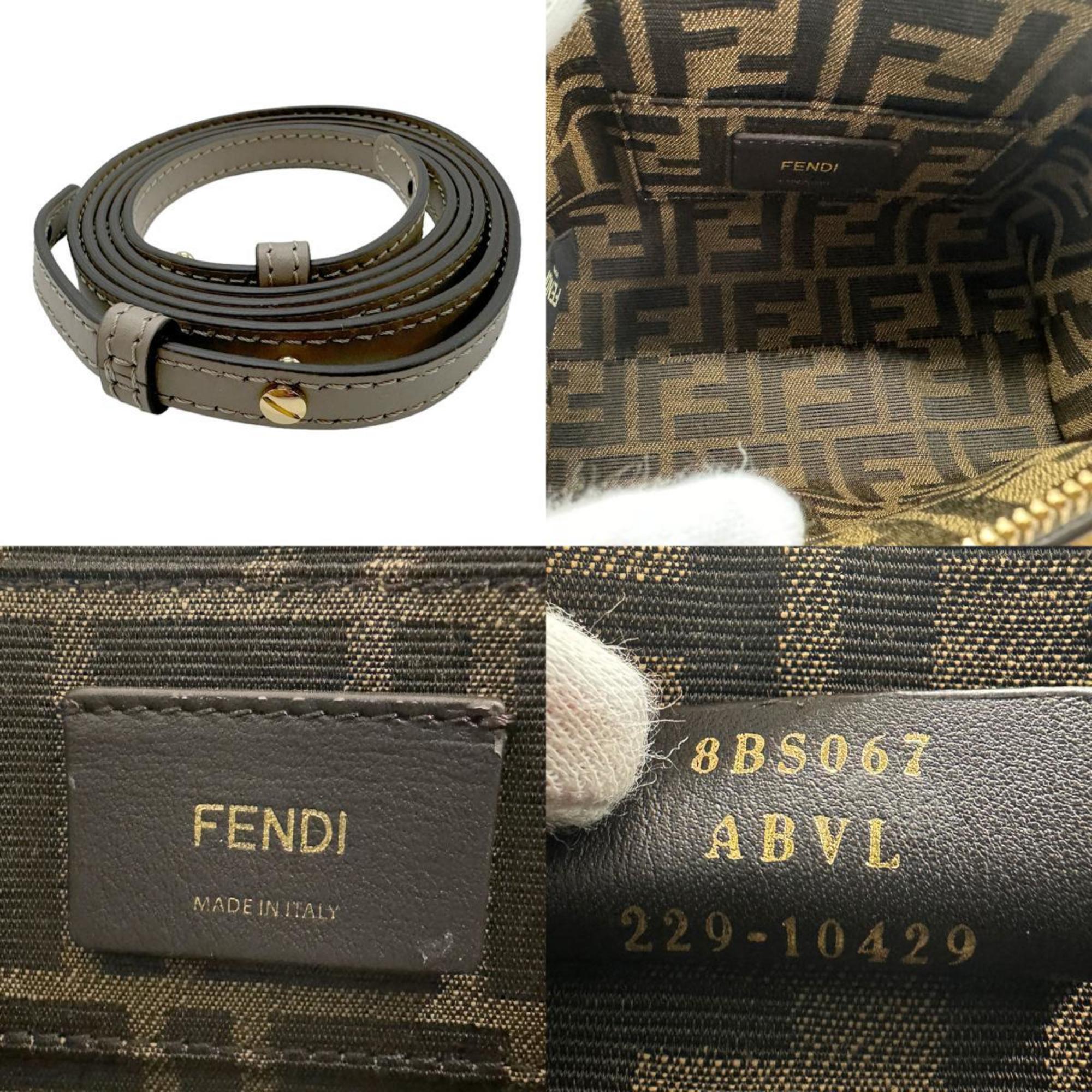 FENDI Handbag Shoulder Bag By the Way Leather Greige Gold Women's 8BS067 ABVL z2239