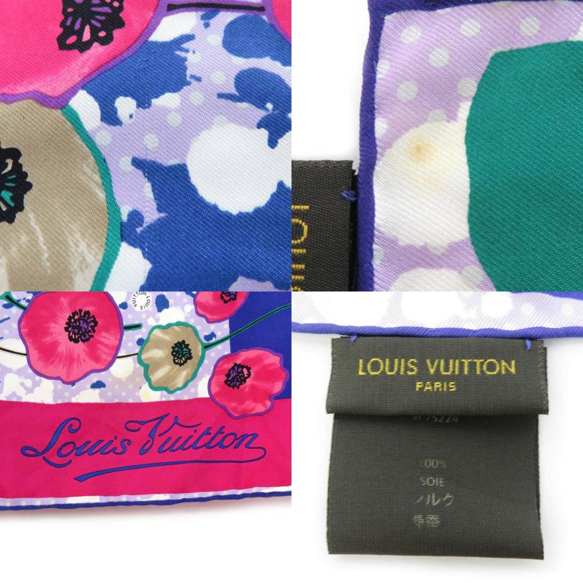 Louis Vuitton Scarf Muffler Silk Purple Multicolor Women's M75224 e59105a