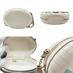 CHANEL Shoulder Bag LA PAUSA Leather Off-White Multi-Color Gold Women's z2258