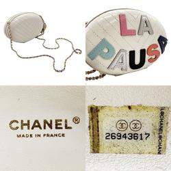 CHANEL Shoulder Bag LA PAUSA Leather Off-White Multi-Color Gold Women's z2258