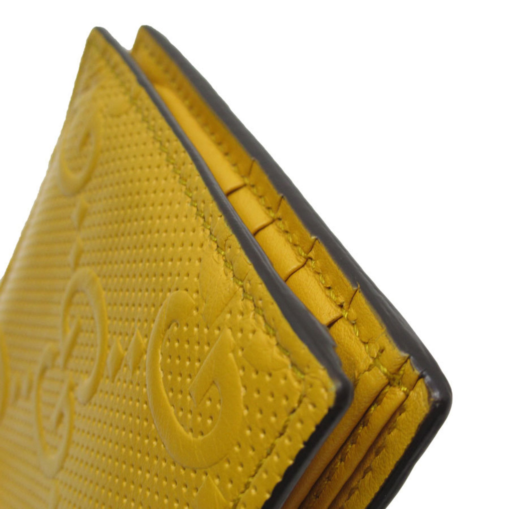 GUCCI Bi-fold wallet GG embossed leather yellow men's 625555 w0725j