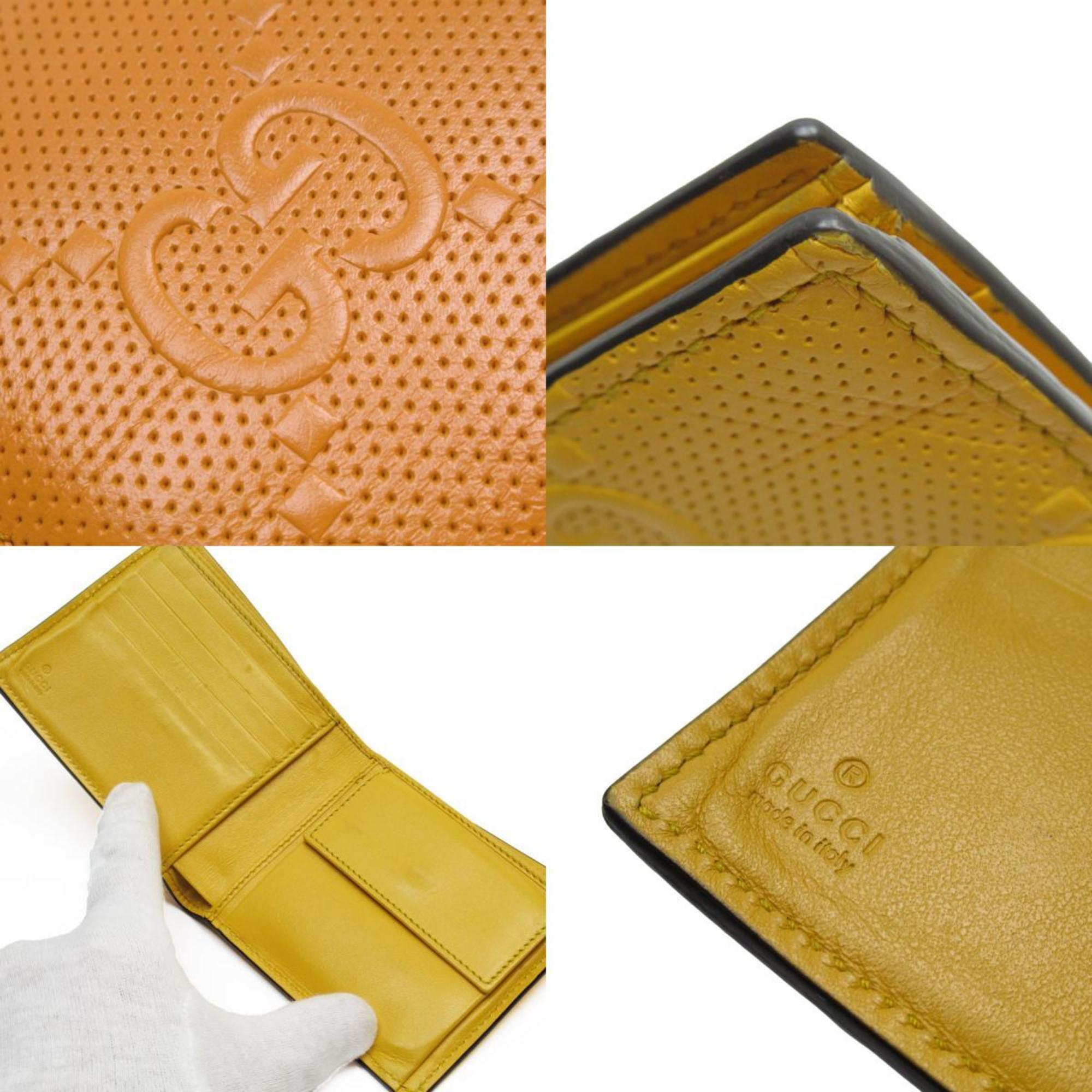 GUCCI Bi-fold wallet GG embossed leather yellow men's 625555 w0725j