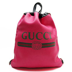 GUCCI Backpack Leather Pink Black Men's Women's w0709j