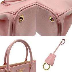 PRADA handbag shoulder bag leather light pink gold ladies n0326