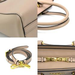 PRADA handbag shoulder bag leather pink beige gold ladies e59074a