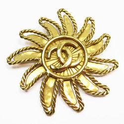 CHANEL Brooch Coco Mark Metal Gold Women's w0737j