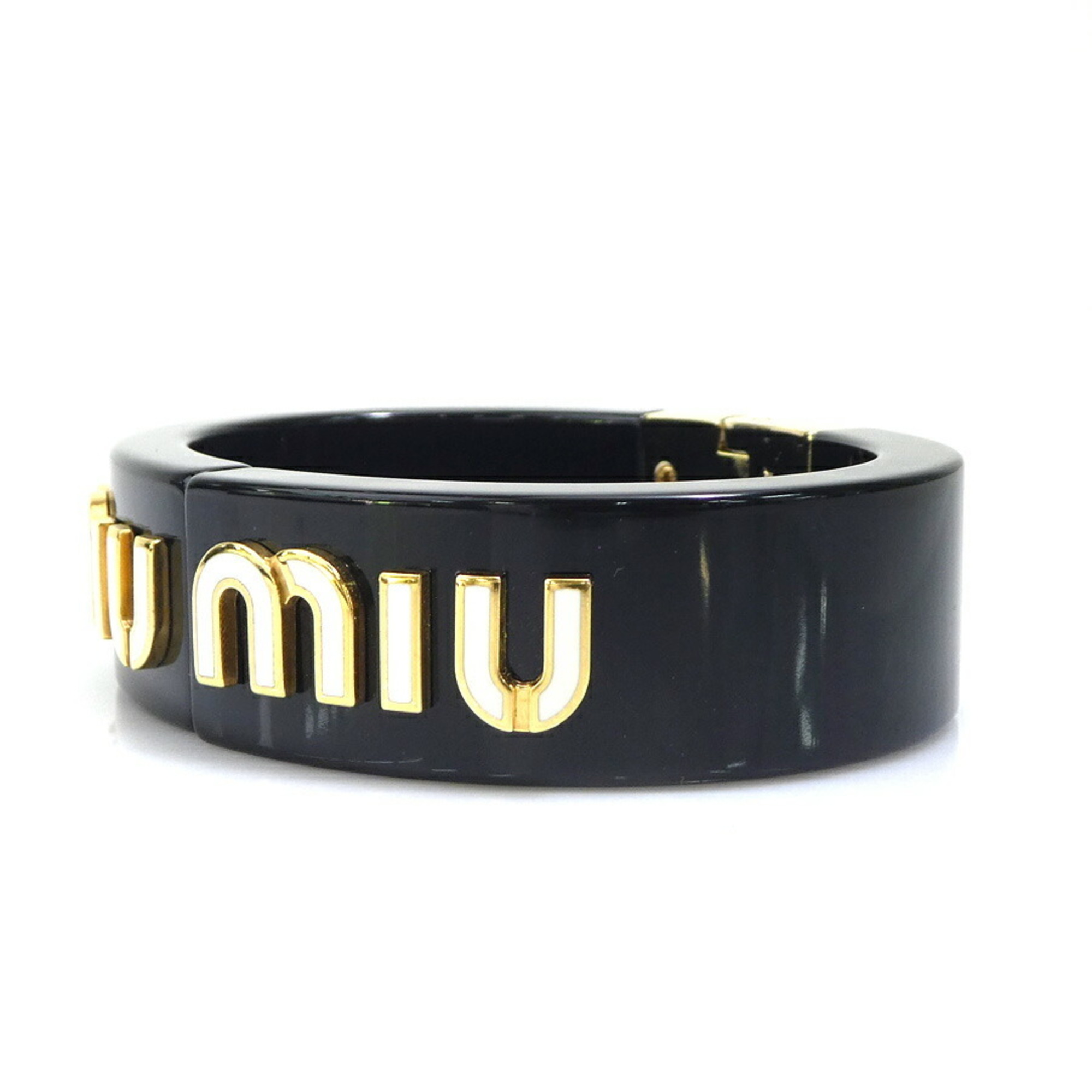 Miu Miu Miu Bangle Acrylic Black Women's h30499k