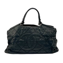 CHANEL Handbag Shoulder Bag Leather Black Women's n0307