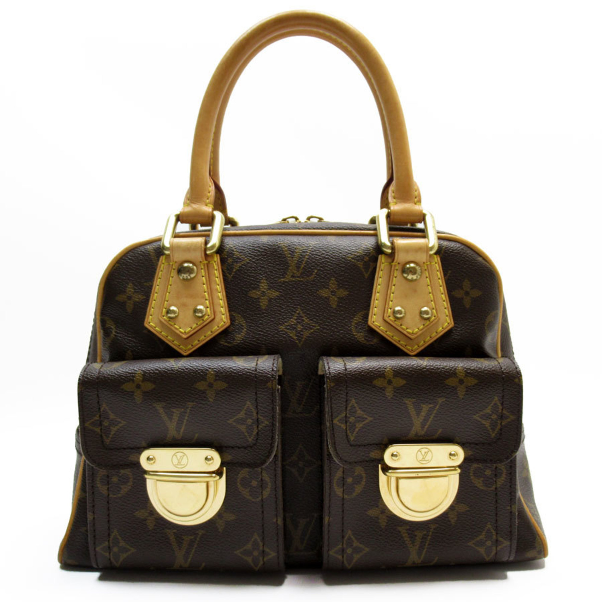 Louis Vuitton LOUIS VUITTON Handbag Monogram Manhattan PM Canvas Brown Gold Women's M40026 w0717i