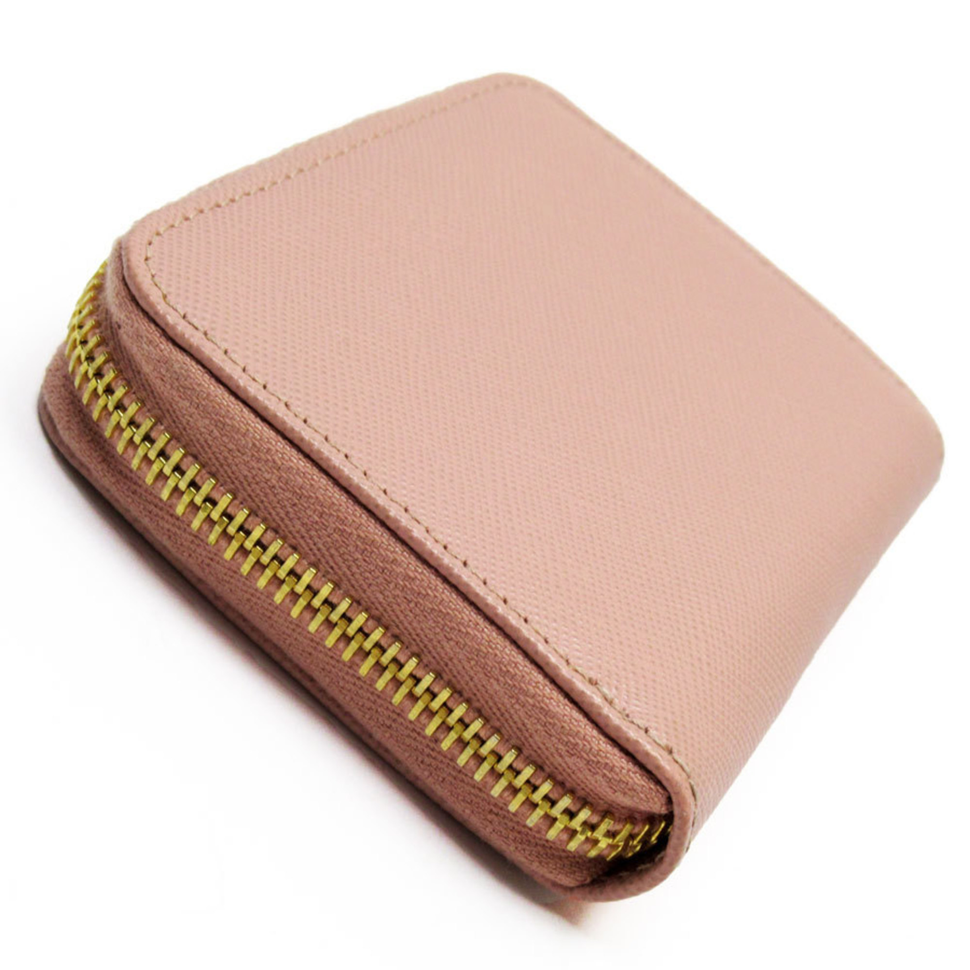 PRADA wallet/coin case leather light pink gold women's w0726j