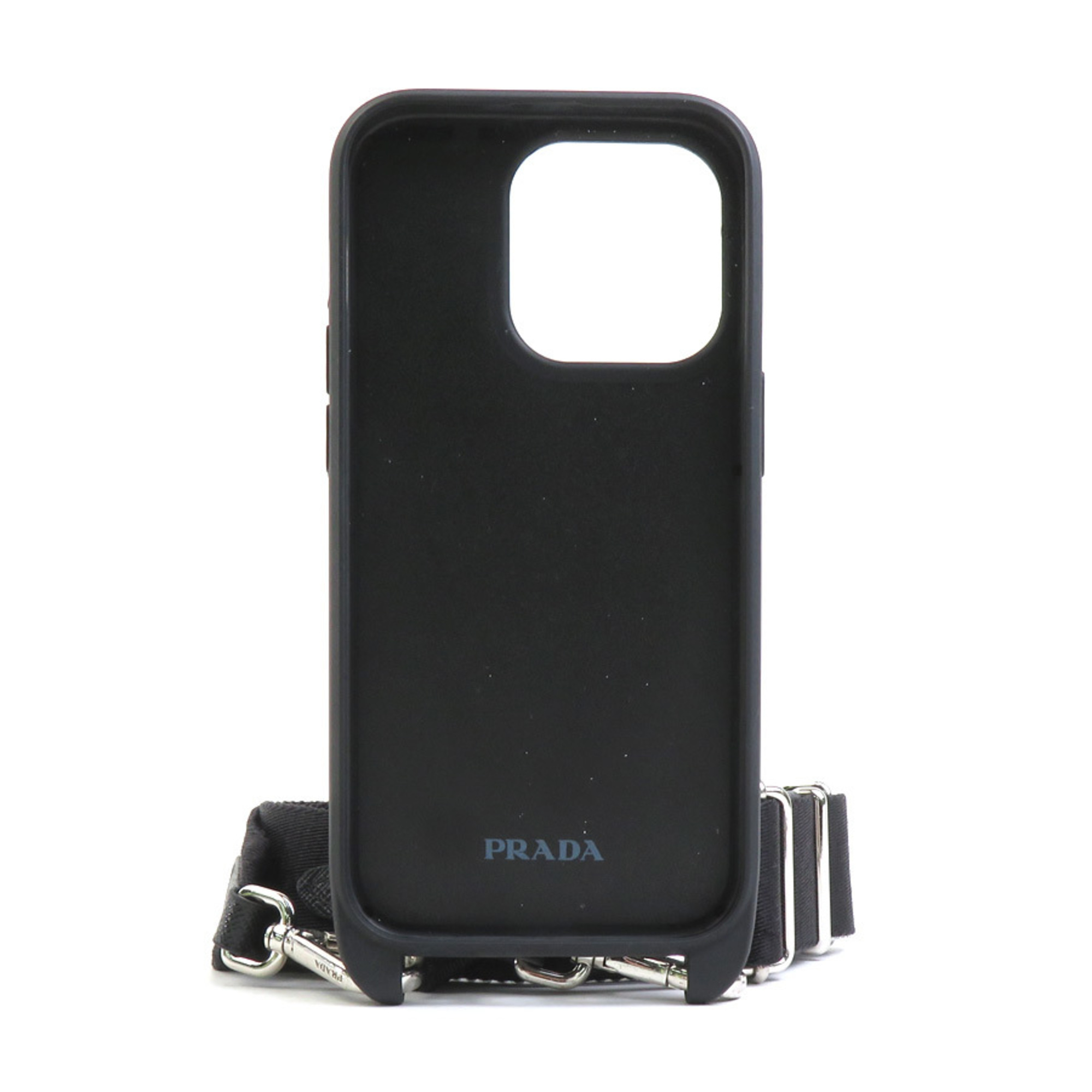 Prada Smartphone Case iPhone14 Pro Leather Black Men's Women's h30495k