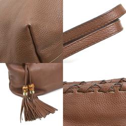 GUCCI Shoulder Bag Tote Bamboo Tassel Leather Brown Women's 354665 e59071a