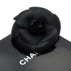 CHANEL Camellia Textile Brooch Black Women's w0728a