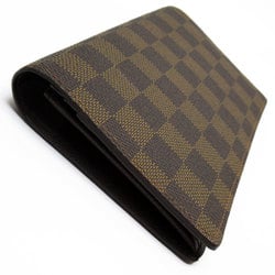 Louis Vuitton LOUIS VUITTON Bi-fold long wallet Damier Portefeuille Brazza canvas brown men's w0678a