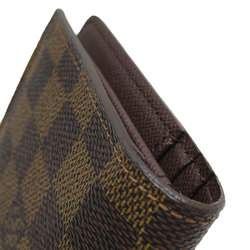 Louis Vuitton LOUIS VUITTON Bi-fold long wallet Damier Portefeuille Brazza canvas brown men's w0678a