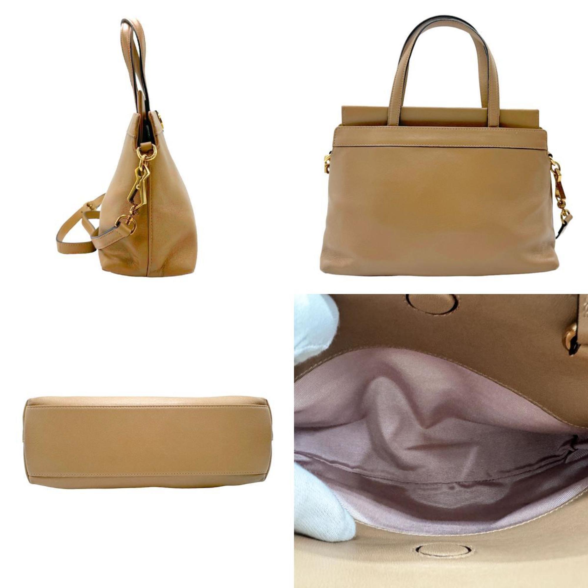 GUCCI handbag shoulder bag leather beige ladies 631663 n0296