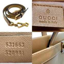 GUCCI handbag shoulder bag leather beige ladies 631663 n0296