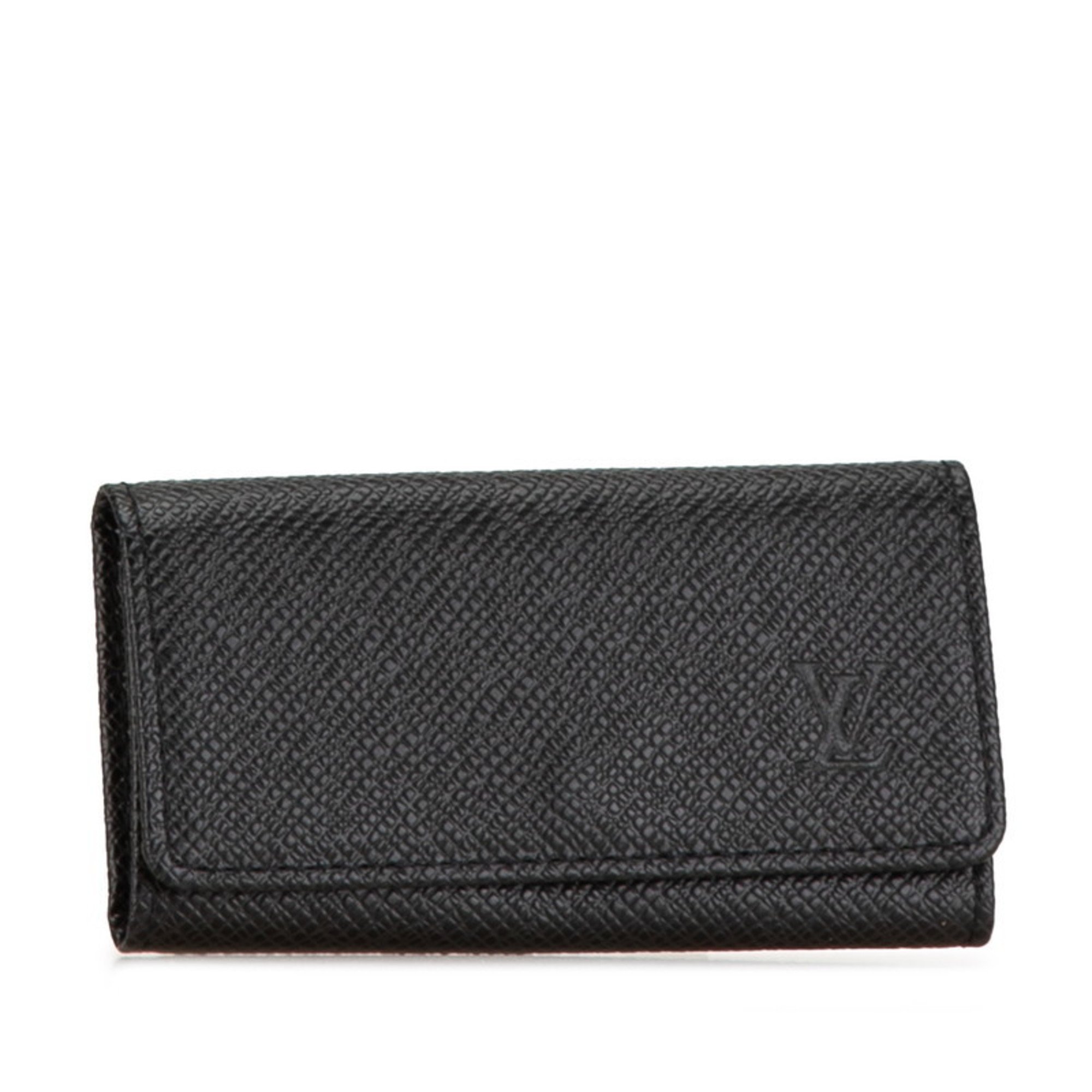 Louis Vuitton Taiga Multicle 4 Key Case M30522 Ardoise Black Leather Women's LOUIS VUITTON