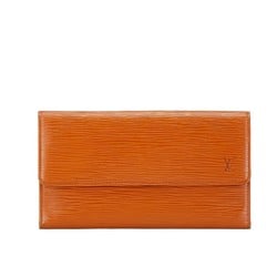 Louis Vuitton Epi Porte Tresor International Long Wallet M63388 Zipangu Gold Orange Leather Women's LOUIS VUITTON