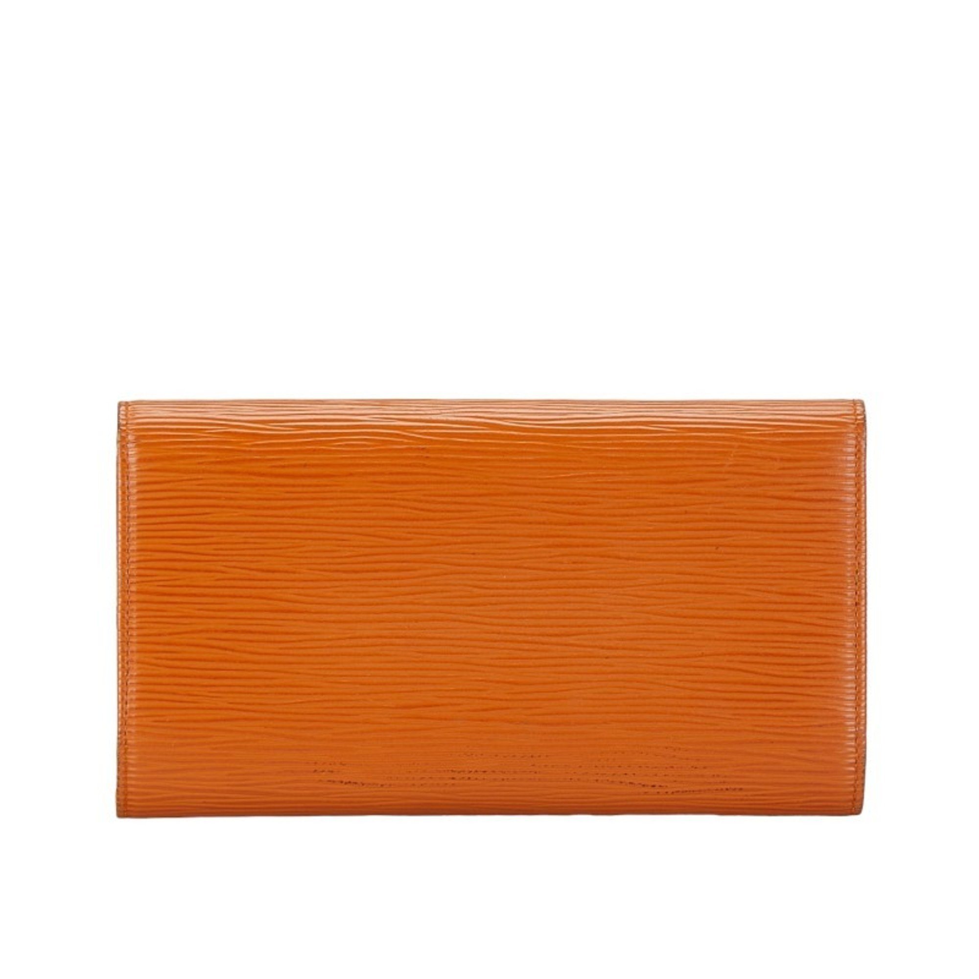 Louis Vuitton Epi Porte Tresor International Long Wallet M63388 Zipangu Gold Orange Leather Women's LOUIS VUITTON