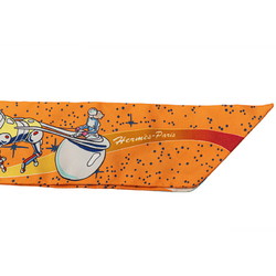 Hermes Twilly Space Derby HERMES Scarf Muffler Orange Multicolor Silk Women's