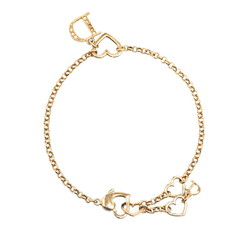 Christian Dior Dior D Rhinestone Heart Motif Bracelet Gold Plated Women's