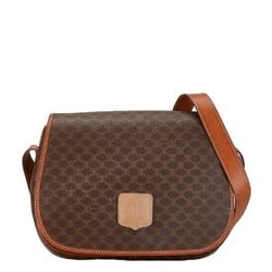 Celine Macadam Shoulder Bag Brown PVC Leather Women's CELINE