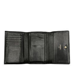 CHANEL Coco Mark Bi-fold Wallet Black Caviar Skin Women's