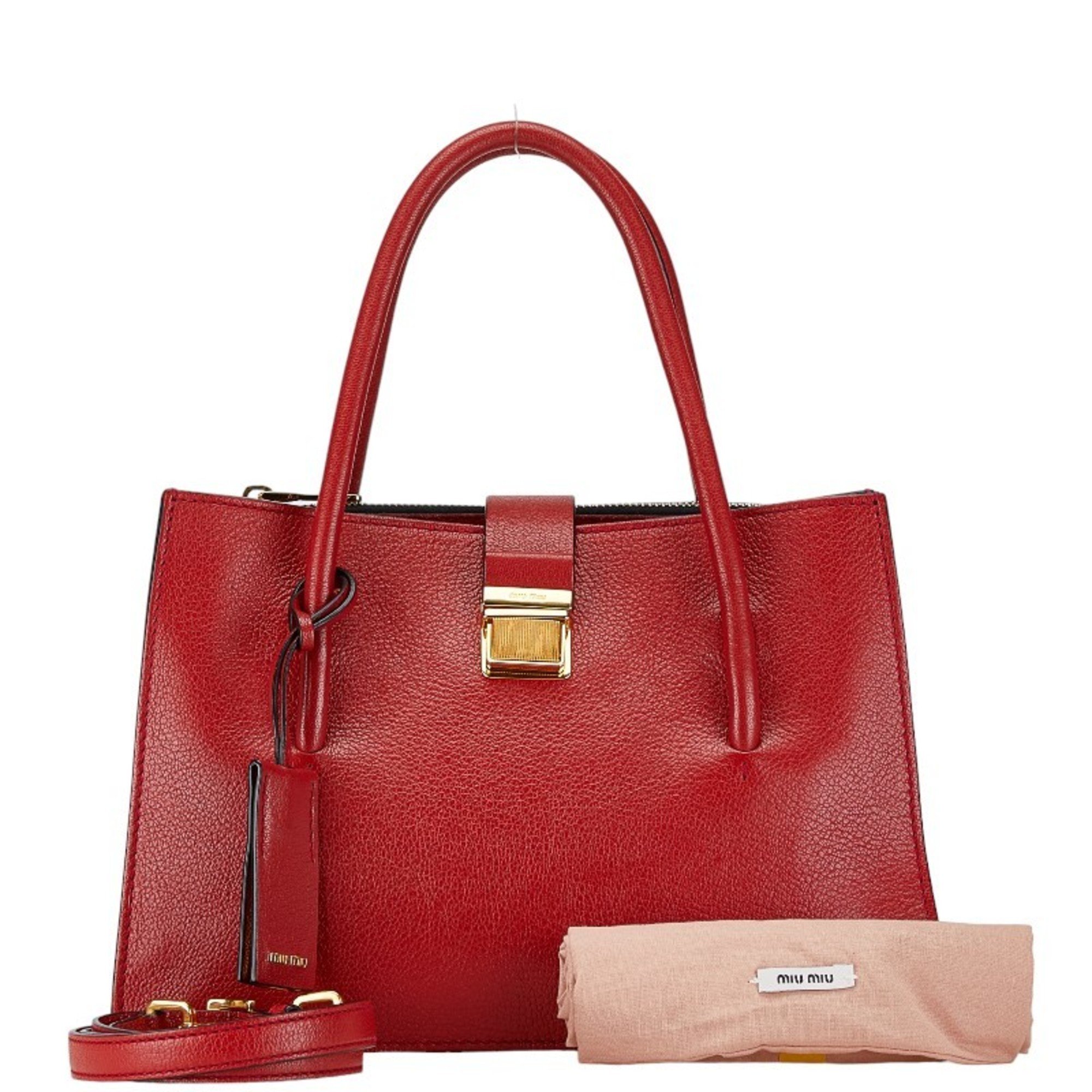 Miu Miu Miu Handbag Shoulder Bag Red Leather Women's MIUMIU