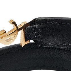 YSL Bracelet Black Gold Leather Plated Women's SAINT LAURENT