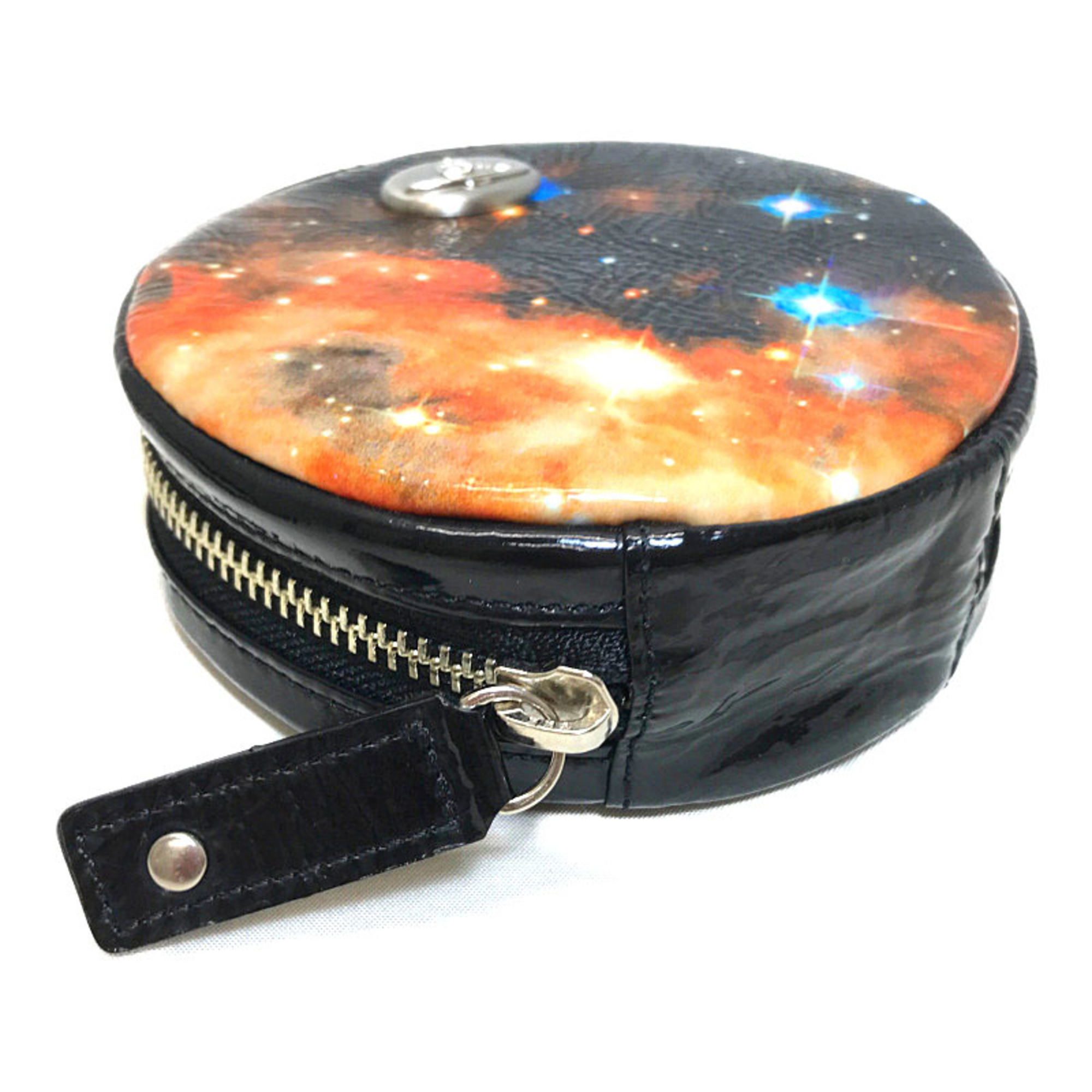 Vivienne Westwood Round Pouch Black Leather S Cosmic Star Men Women