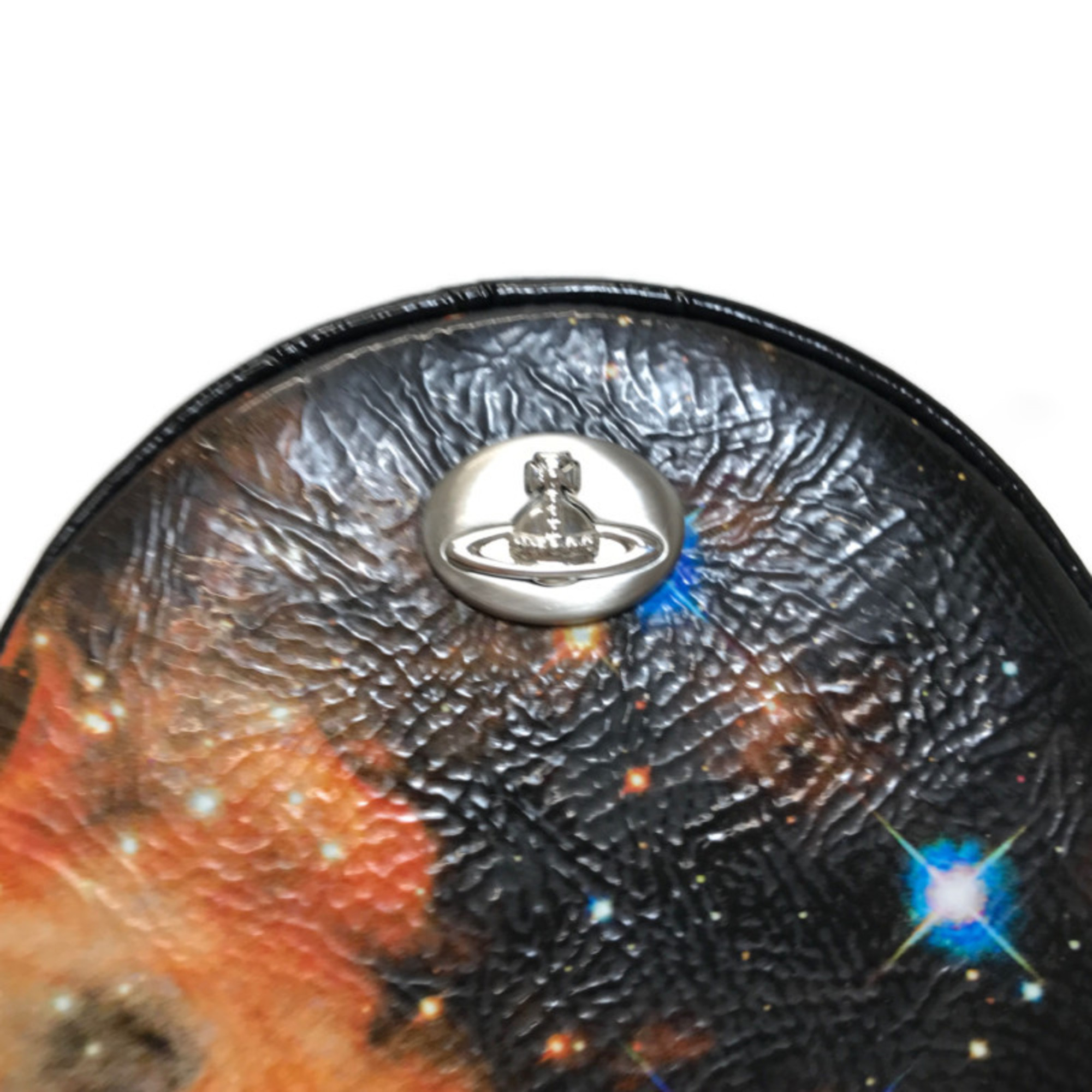 Vivienne Westwood Round Pouch Black Leather S Cosmic Star Men Women