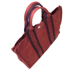 Hermes HERMES Foulet PM Hand Tote Bag Red 100% Cotton Men's Women's