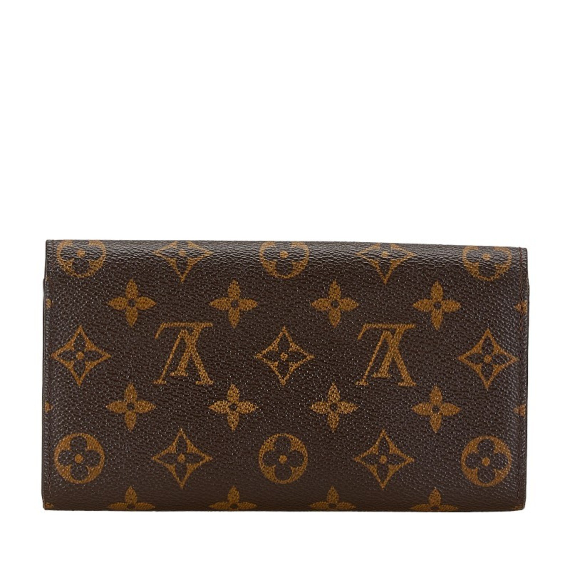 Louis Vuitton Monogram Portefeuille Sarah Long Wallet M61726 Brown PVC Leather Women's LOUIS VUITTON