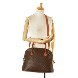 Celine Macadam Boston Bag Shoulder Brown PVC Leather Women's CELINE