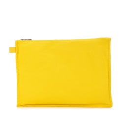 Hermes Yachting Pouch Yellow Canvas Women's HERMES