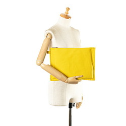 Hermes Yachting Pouch Yellow Canvas Women's HERMES