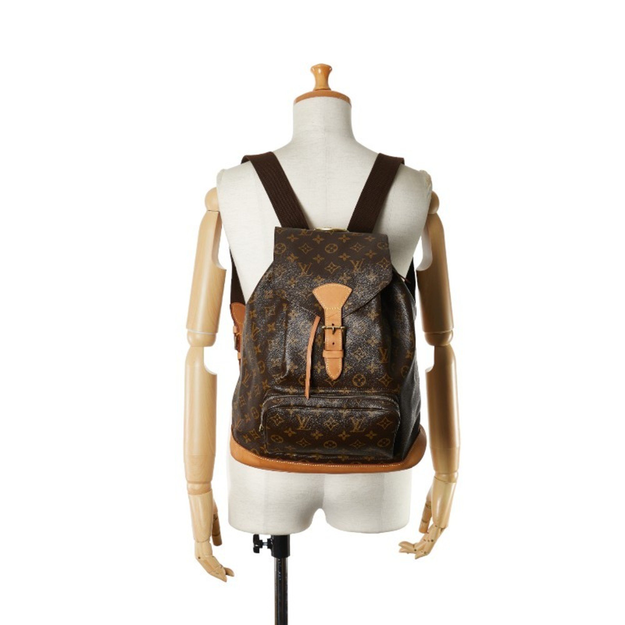 Louis Vuitton Monogram Montsouris GM Backpack M51135 Brown PVC Leather Women's LOUIS VUITTON