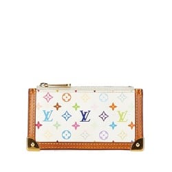 Louis Vuitton Monogram Pochette Cle Coin Case M92655 Blanc Multicolor PVC Leather Women's LOUIS VUITTON