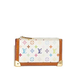 Louis Vuitton Monogram Pochette Cle Coin Case M92655 Blanc Multicolor PVC Leather Women's LOUIS VUITTON