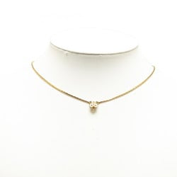 Christian Dior Dior Rhinestone Necklace Gold Plated Faux Pearl Women's